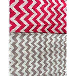 Chevron Pattern Cotton Fabric Bundle Pink Tan Quilting Sewing